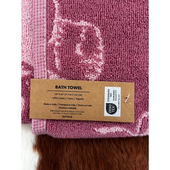 Wrangler 4pc Pink Cowboy Hat Boot Cotton Bath Hand Towel Set Western Decor NEW - Picture 6 of 7